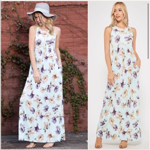 ❤️HOST PICK❤️Blue a Floral Print Maxi Dress - Picture 3 of 3